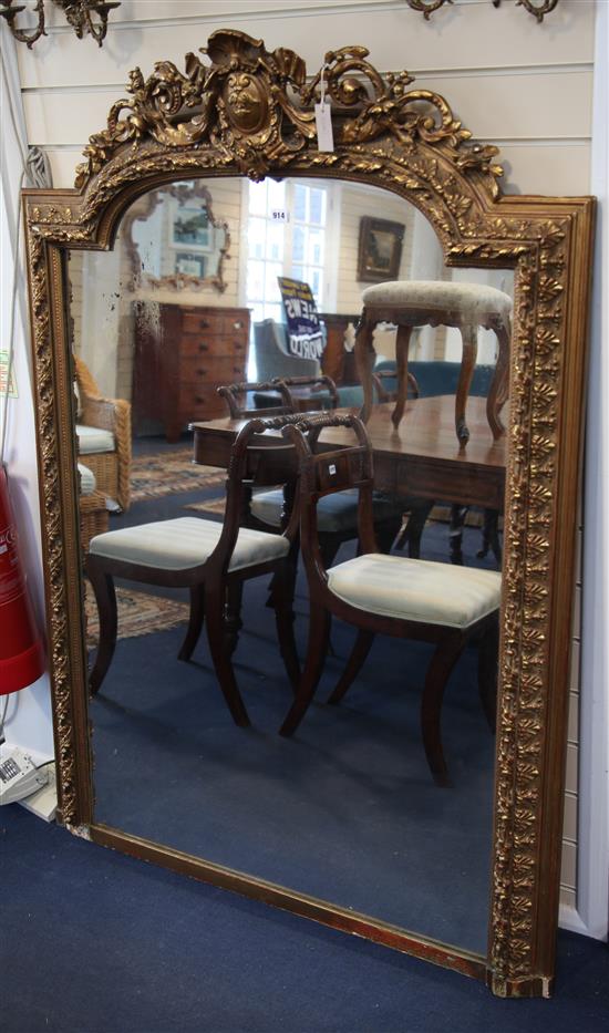 A gilt French mirror H.156cm